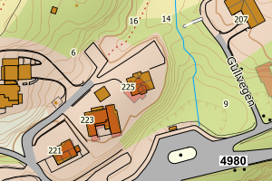 Kartbilde fra WMS-tjeneste av avviket