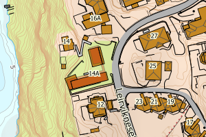 Kartbilde fra WMS-tjeneste av avviket