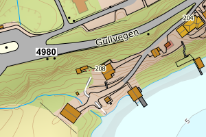 Kartbilde fra WMS-tjeneste av avviket