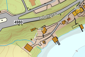 Kartbilde fra WMS-tjeneste av avviket