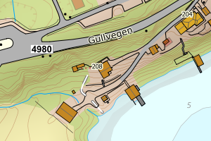 Kartbilde fra WMS-tjeneste av avviket