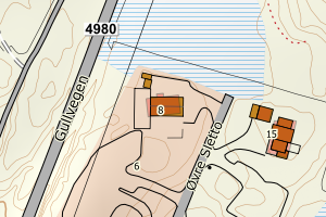 Kartbilde fra WMS-tjeneste av avviket