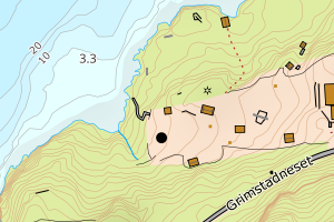 Kartbilde fra WMS-tjeneste av avviket