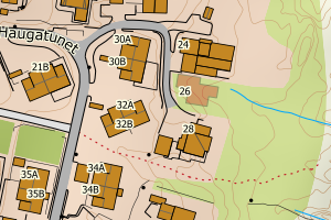 Kartbilde fra WMS-tjeneste av avviket