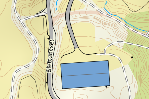 Kartbilde fra WMS-tjeneste av avviket