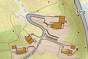 Kartbilde fra WMS-tjeneste av avviket