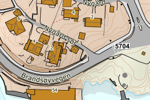 Kartbilde fra WMS-tjeneste av avviket