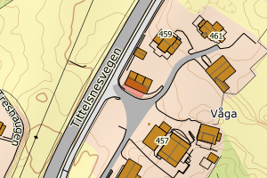 Kartbilde fra WMS-tjeneste av avviket