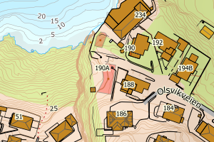 Kartbilde fra WMS-tjeneste av avviket