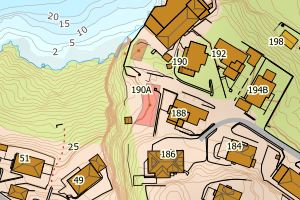 Kartbilde fra WMS-tjeneste av avviket