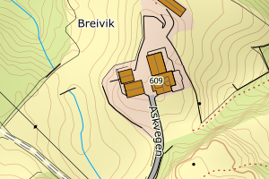 Kartbilde fra WMS-tjeneste av avviket