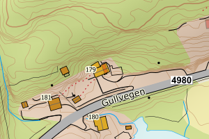 Kartbilde fra WMS-tjeneste av avviket