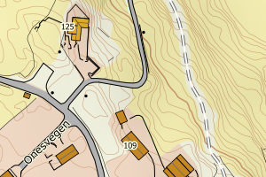 Kartbilde fra WMS-tjeneste av avviket