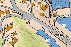Kartbilde fra WMS-tjeneste av avviket