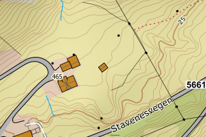Kartbilde fra WMS-tjeneste av avviket