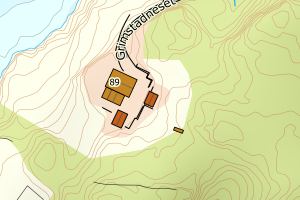 Kartbilde fra WMS-tjeneste av avviket