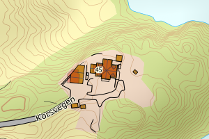 Kartbilde fra WMS-tjeneste av avviket