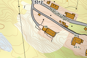 Kartbilde fra WMS-tjeneste av avviket