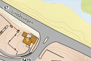 Kartbilde fra WMS-tjeneste av avviket