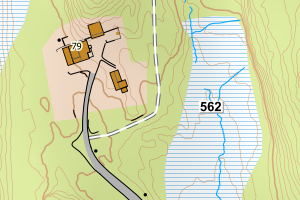 Kartbilde fra WMS-tjeneste av avviket