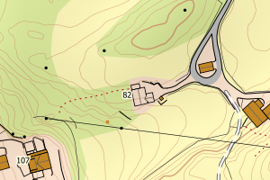 Kartbilde fra WMS-tjeneste av avviket