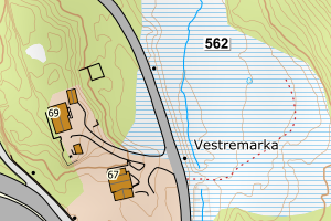 Kartbilde fra WMS-tjeneste av avviket