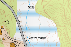 Kartbilde fra WMS-tjeneste av avviket