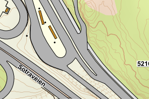 Kartbilde fra WMS-tjeneste av avviket