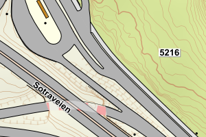 Kartbilde fra WMS-tjeneste av avviket