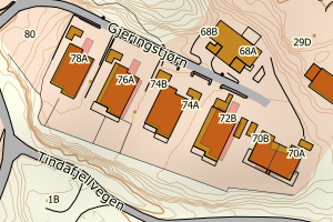 Kartbilde fra WMS-tjeneste av avviket