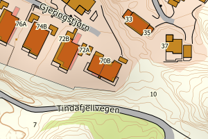 Kartbilde fra WMS-tjeneste av avviket