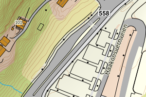 Kartbilde fra WMS-tjeneste av avviket