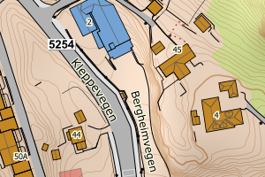 Kartbilde fra WMS-tjeneste av avviket