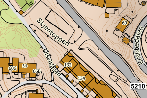 Kartbilde fra WMS-tjeneste av avviket
