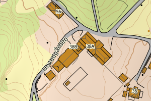 Kartbilde fra WMS-tjeneste av avviket