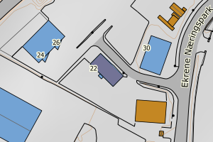 Kartbilde fra WMS-tjeneste av avviket