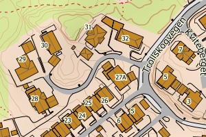 Kartbilde fra WMS-tjeneste av avviket