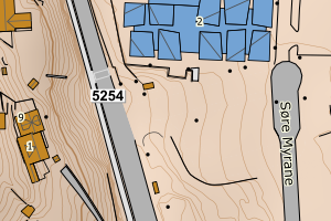 Kartbilde fra WMS-tjeneste av avviket