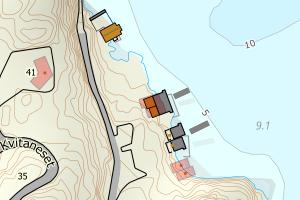Kartbilde fra WMS-tjeneste av avviket