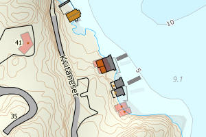 Kartbilde fra WMS-tjeneste av avviket