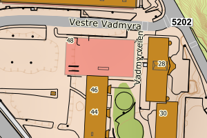 Kartbilde fra WMS-tjeneste av avviket
