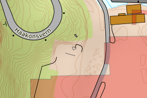 Kartbilde fra WMS-tjeneste av avviket