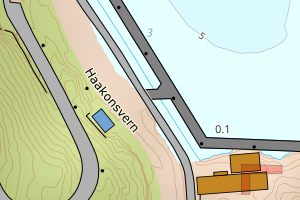 Kartbilde fra WMS-tjeneste av avviket
