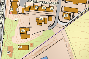 Kartbilde fra WMS-tjeneste av avviket