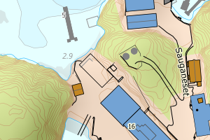 Kartbilde fra WMS-tjeneste av avviket