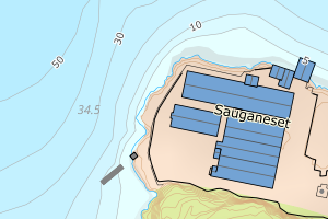 Kartbilde fra WMS-tjeneste av avviket
