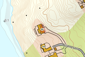Kartbilde fra WMS-tjeneste av avviket