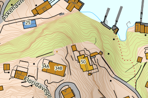 Kartbilde fra WMS-tjeneste av avviket