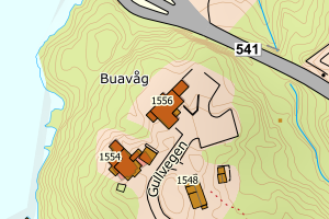 Kartbilde fra WMS-tjeneste av avviket