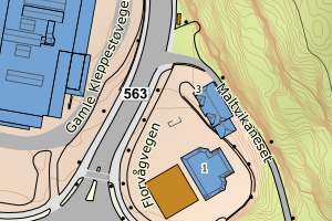 Kartbilde fra WMS-tjeneste av avviket